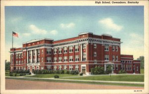 Owensboro Kentucky KY High School Linen Vintage Postcard