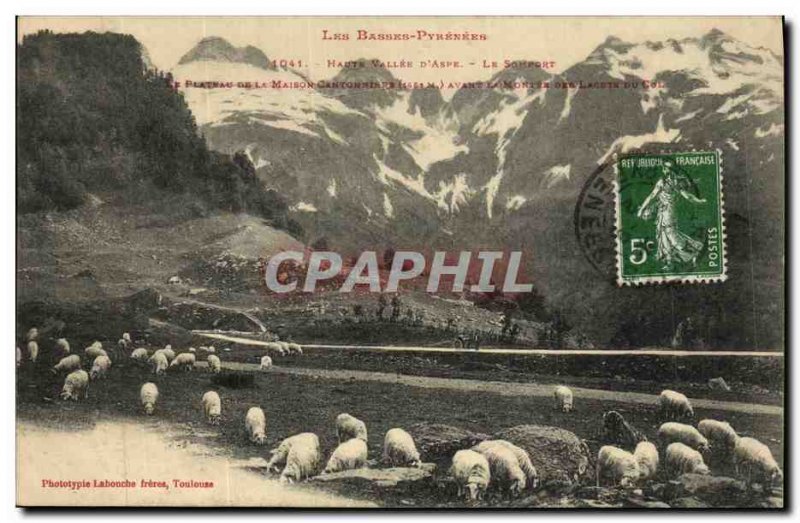 Postcard Old High Valley Aspe The Somport The tray of the section house befor...