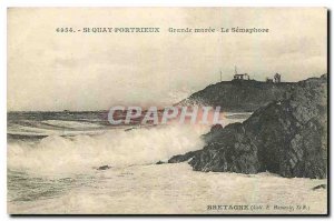 CARTE Postale Old St Quay Portrieux Great tide Le Semaphore