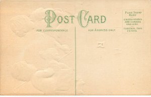 Embossed Easter Postcard Children With Chicken & Chicks 720 Sheep on Wheels