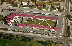 ID, Idaho Falls, Idaho, Flamingo Motel, Restaurant, Aerial, Curteich No 2DK-921