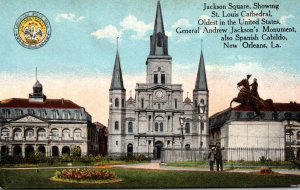 Louisiana New Orleans Jackson Square Showing St Louis Cathedral