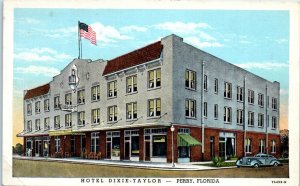 1920s Hotel Dixie-Taylor U.S. Route 19 Perry Florida Postcard