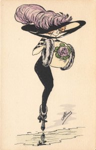 C. H. Paris Series Beautiful Woman Artist Signed Postcard