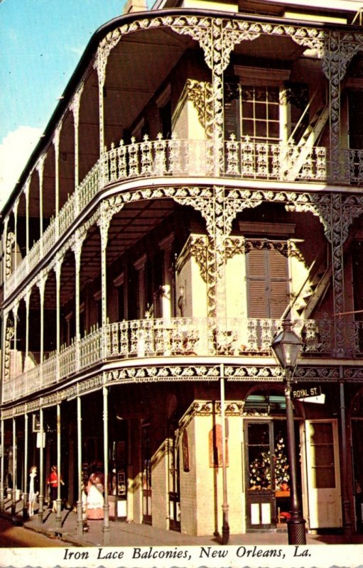Louisiana New Orleans Iron Lace Balconies Royal and St Peter Streets