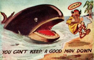 c. 1910 Yonah And The Whale Comical Postcard P31