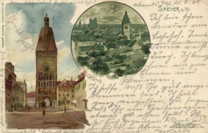 PC GERMANY, SPEYER A. RH., ALTPOERTEL, Vintage LITHO Postcard (b32011)