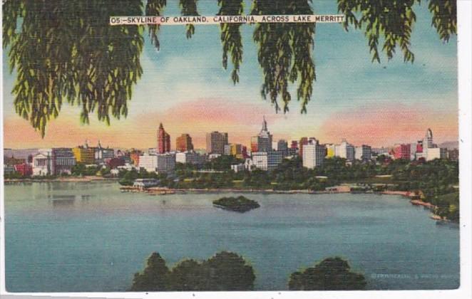 California Oakland Skyline Across Lake Merritt