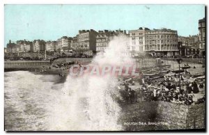 Old Postcard Rough Sea Brighton