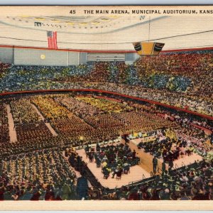 1937 Kansas City, MO Main Arena Auditorium Full 15000 People Crowd PC Teich A219