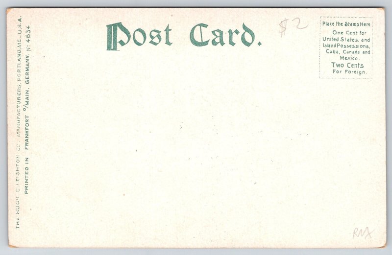 Portland Harbor Maine~Ship Penobscot Leaving Harbor~c1905 Postcard