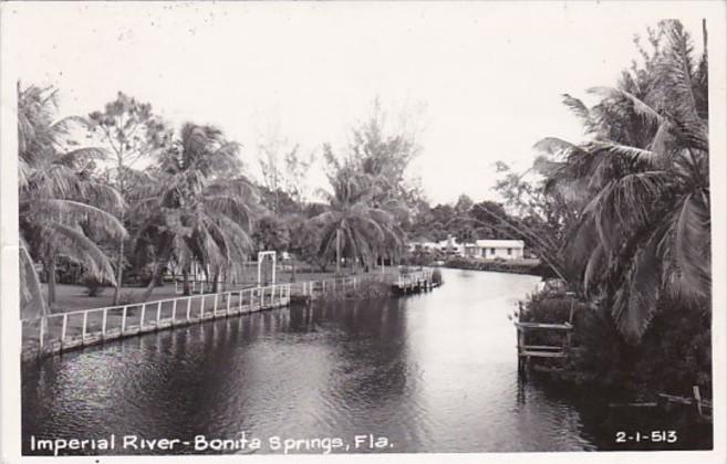 Florida Bonita Springs View Along Imperial River 1954 Real Photo