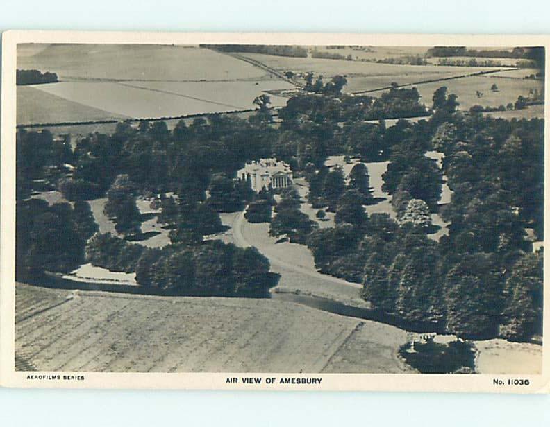 old rppc AERIAL VIEW OF AREA Amesbury - Wiltshire - England UK HM2017