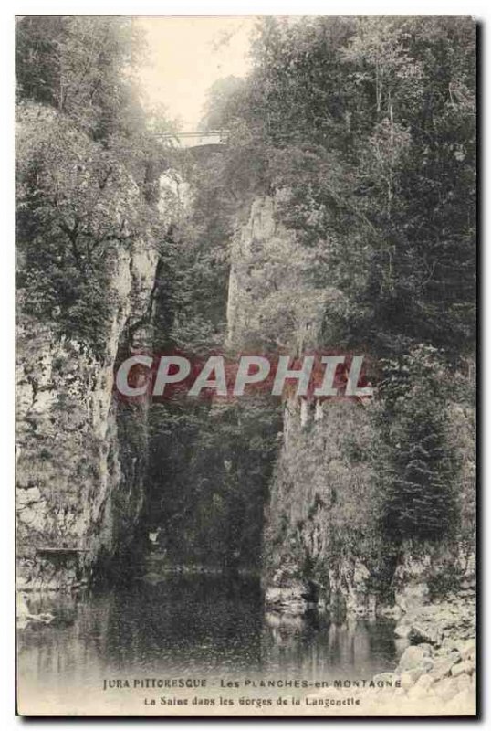 Old Postcard The Picturesque Jura planks Mountain St. in the Gorges of Langon...