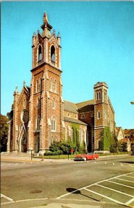 Burlington VT Vermont CATHEDRAL OF IMMACULATE CONCEPTION Church~50s Car Postcard