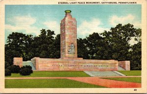 Vtg Gettysburg Pennsylvania PA Eternal Light Peace Monument 1930s View Postcard