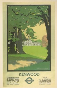 Kenwood Underground London Golders Green Train Poster Postcard