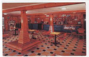 Camp Log Tavern Interior Jukebox Poconos Milford PA postcard