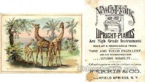 approx size inches = 3.5 x 4.75 Newby Evans Piano's Trade Card Unused minimal...