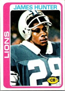 1978 Topps Football Card James Hunter Detroit Lions sk7316