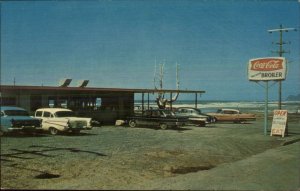 DeLake OR Tree Shore Broiler Coca-Cola Sign 1950s Cars Roadside Postcard