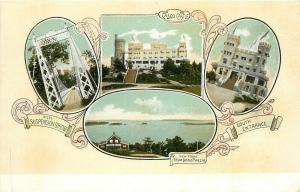 c1905 Postcard Multi-Views of Casco ME Casco Castle, Steel Bridge etc Cumberland