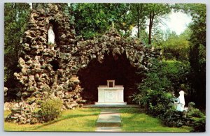 Postcard Our Lady of Lourdes Shrine Jesuit Retreat House Bloomfield Hills Mich.