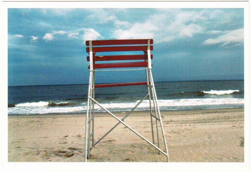 Coney Island Beach Chair on a Cloudy Day NYC Postcard 2004