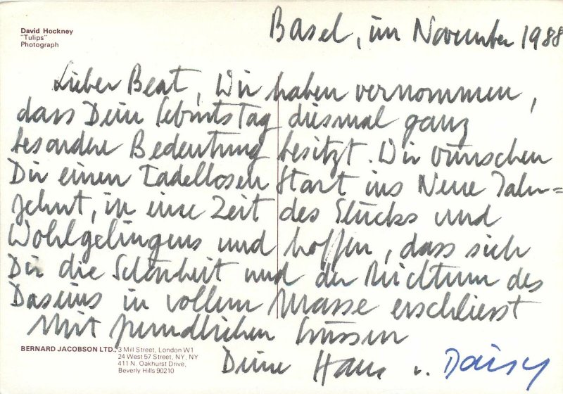 Postcard Greeting card flower tulip vase