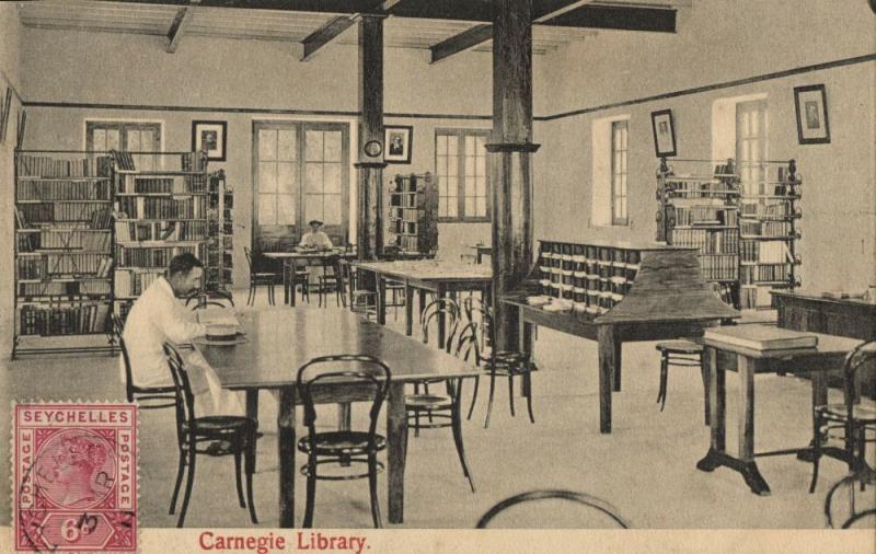 seychelles, VICTORIA, Carnegie Library, Interior (1911) Postcard