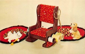 DES MOINES Iowa IA  SEW 'N STOW ROCKER Puppy~Kitten NATIONAL HANDICRAFT Postcard