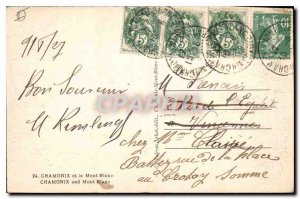 Old Postcard Chamonix and Mont Blanc