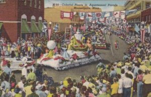 Minnesota Minneapolis Colorful Floats In The Aquatennial Parade 1951 Curteich