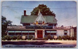K44/ Norwalk Connecticut Postcard Chrome Jolly Fisherman Restaurant 189