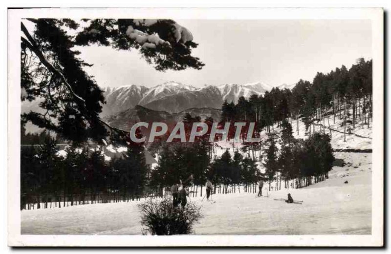 Old Postcard Peira Cava view on the Alps