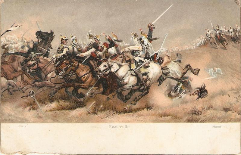 Battle scene with horses. Razonville, by Morat Fine art Stengel PC # 29890