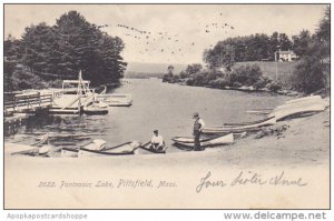 Massachusetts Pittsfield Boats At Pontoosuc Lake 1905 Rotograph