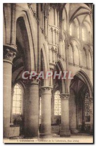 Old Postcard Coutances Interior of the Cathedral down Odds