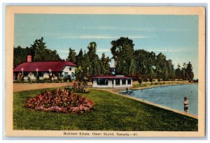 1941 View of River Butchart Estate Owen Sound Canada Vintage Posted Postcard