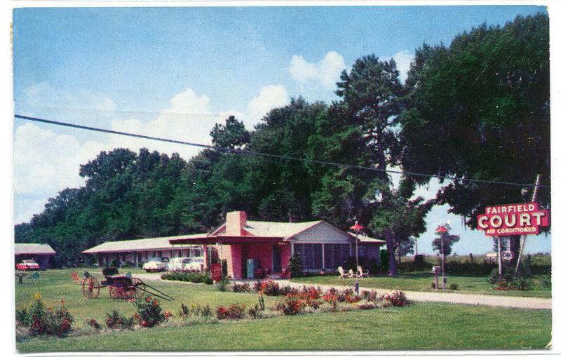 Fairfield Court Motel US Highway 27 Tallahassee Florida 1958 postcard