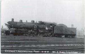 RPPC of Chicago & North Western #667 4-6-2 Steam Locomotive, Kodak Paper RP