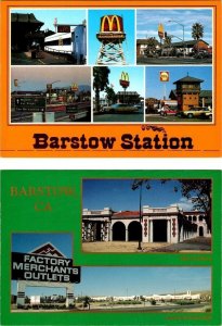 2~4X6 Postcards CA, California BARSTOW STATION & FACTORY OUTLETS SHOPPING MALL