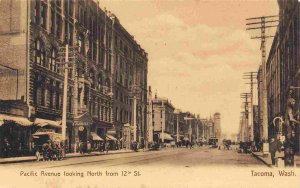 Pacific Avenue Looking North From 12 St Tacoma Washington 1905c postcard