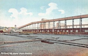 PORTLAND MAINE~GRAND TRUNK RAILROAD GRAIN ELEVATORS~1900s POSTCARD