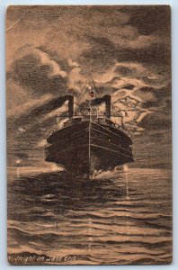 1905 Ohio OH Vintage Postcard Lake Erie Midnight Steamer Sip Ferry Unposted