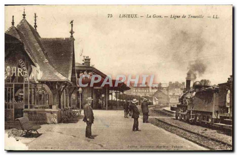 Old Postcard Lisieux Train Line Train Touville TOP