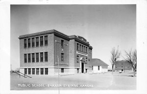 Public school real photo Sharon Springs Kansas  