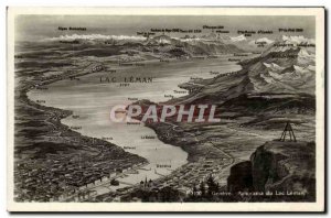 Postcard Old Geneva Panorama of Lake Geneva