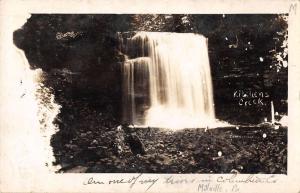 Millville Pennsylvania view of Kitchens Creek waterfall real photo pc Y10732
