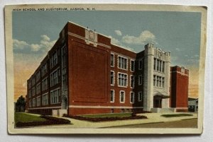 Vintage Postcard High School & Auditorium Nashua, New Hampshire K8